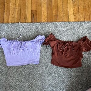 PACKAGE DEAL two SHEIN crop tops off shoulder size medium